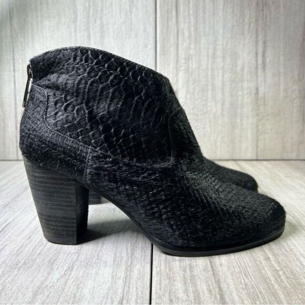 UGG Charlotte Snake Embossed Calf Hair Ankle Booties Heeled Boots Women Size 8.5
